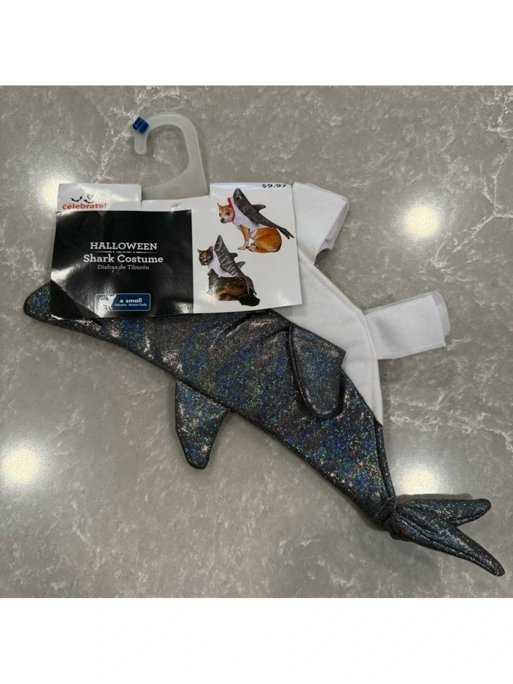 Way to Celebrate Halloween Shark Dog Costume XS Holographic NWT